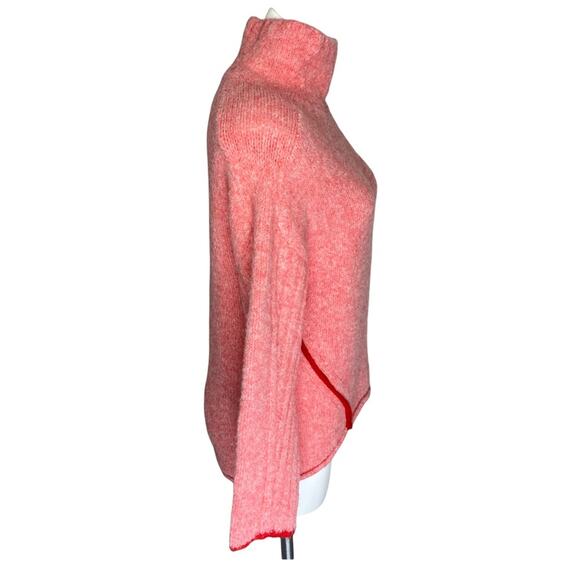 Anthropologie Moth Pink Turtleneck Sweater XS Wool Blend Oversized Cozy - Picture 2 of 6